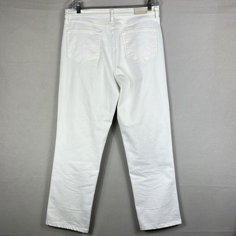 Land's End High Rise Straight‎ Jeans Women's Size 14 Canvas White Denim - Picture 2 of 12